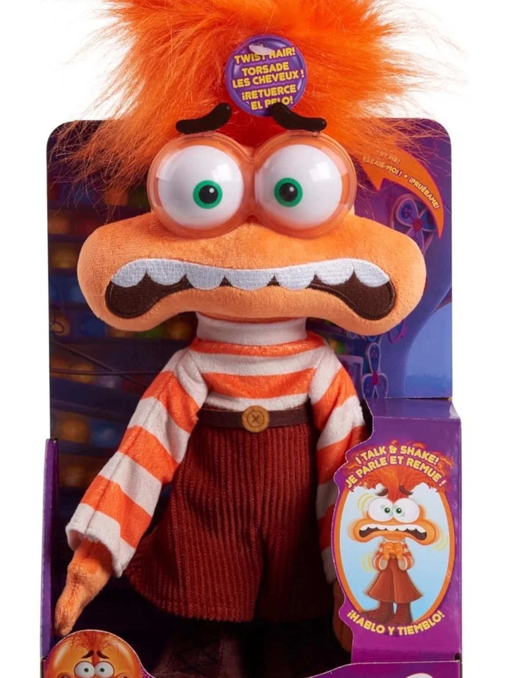 Inside Out 2 Shaking With Anxiety Feature Plush, Kids Toys for Ages 3 Up